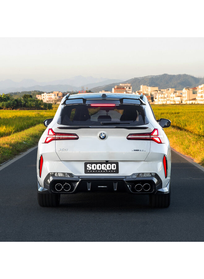 BMW X3 G45 lábio de spoiler traseiro em carbono - SooQoo - Carbono brilhante