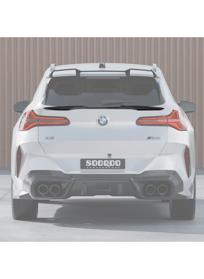 BMW X3 G45 carbon achterspoiler lip - SooQoo - Hoogglans carbon