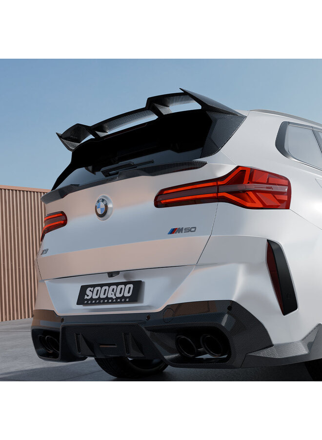 BMW X3 G45 lábio de spoiler traseiro em carbono - SooQoo - Carbono brilhante