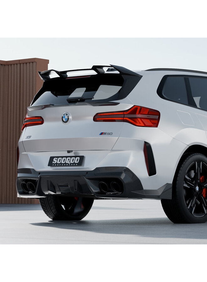 BMW X3 G45 lábio de spoiler traseiro em carbono - SooQoo - Carbono brilhante