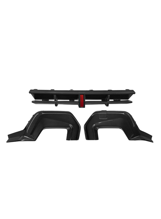 BMW Serie 2 F74 diffusore carbonio con luce stop - SooQoo - Carbonio lucido