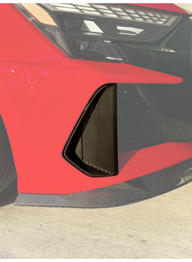 Audi RS3 8Y Facelift (2025+) inserções das entradas de ar dianteiras em carbono