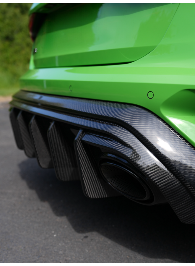 Audi RS3 8Y Sportback Facelift (2025+) carbon diffuser V2 met zijelementen