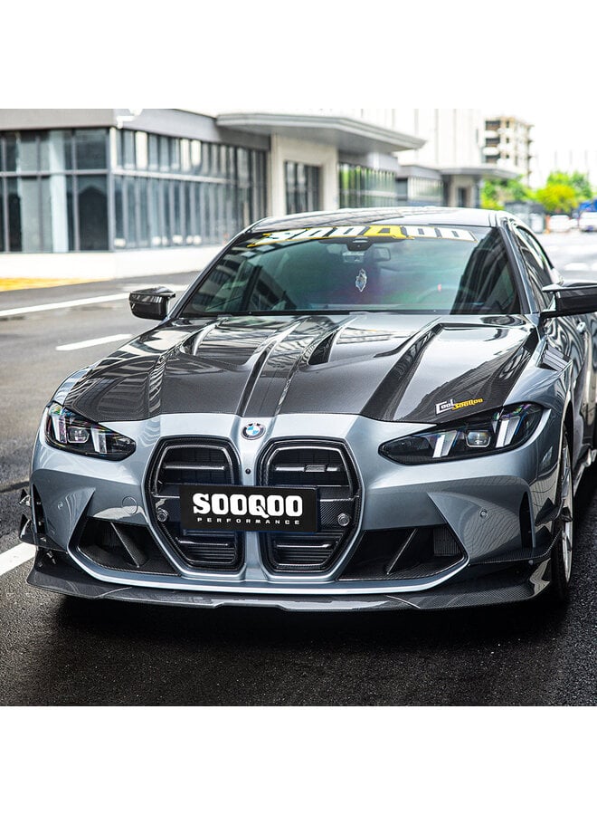 SooQoo BMW M3 G80 G81 / M4 G82 G83 capó ventilado de carbono