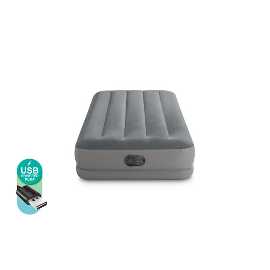 Intex Twin Prestige Mid-Rise luchtbed + FastFill ingebouwde pomp - 1 persoons