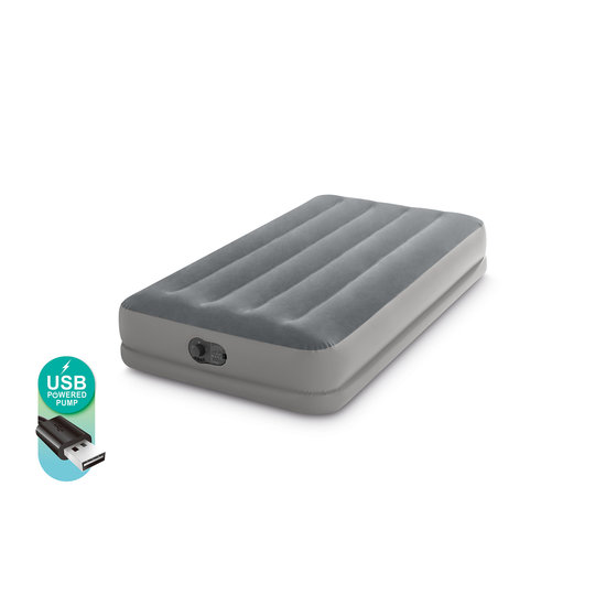 Intex Twin Prestige Mid-Rise luchtbed + FastFill ingebouwde pomp - 1 persoons