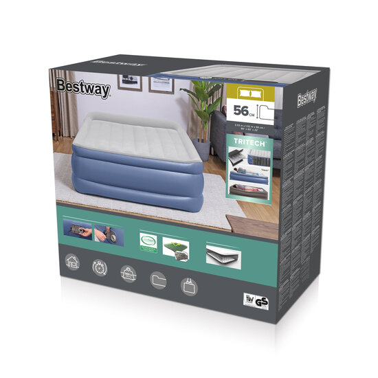 Bestway Tritech extra hoog luchtbed met hoofdbord - 2 persoons