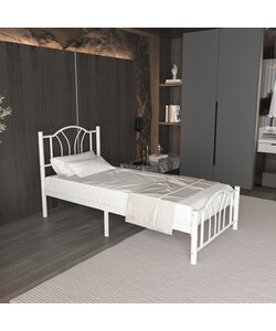 metalen bedframe Bella White 90x200 cm - 1 persoons