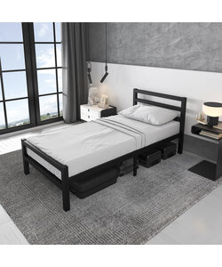 metalen bedframe Burhara Black 90x200 cm - 1 persoons