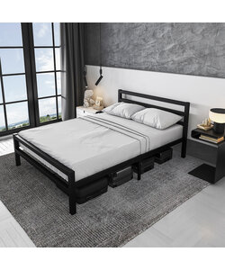 metalen bedframe Burhara Black 140x200 cm - 2 persoons