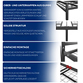 AirSleeperz®  metalen bedframe Job Black 140x200 cm - 2 persoons