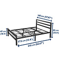 AirSleeperz®  metalen bedframe Job Black 140x200 cm - 2 persoons