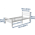 AirSleeperz®  metalen bedframe Job White 90x200 cm - 1 persoons