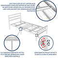 AirSleeperz®  metalen bedframe Job White 90x200 cm - 1 persoons
