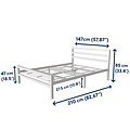 AirSleeperz®  metalen bedframe Job White 140x200 cm - 2 persoons