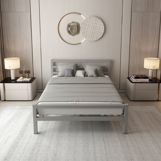 AirSleeperz®  metalen bedframe Job Grey 140x200 cm - 2 persoons