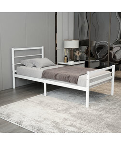 metalen bedframe Chester White 90x200 cm - 1 persoons