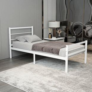 metalen bedframe Chester White 90x200 cm - 1 persoons