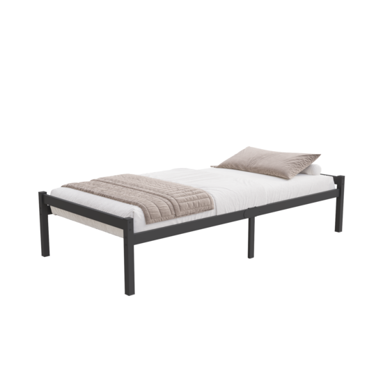 AirSleeperz®  metalen bedframe Luuk Black 90x200 cm - 1 persoons