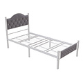 AirSleeperz®  metalen bedframe Teun White/Grey 90x200 cm - 1 persoons