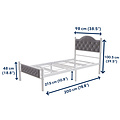 AirSleeperz®  metalen bedframe Teun White/Grey 90x200 cm - 1 persoons
