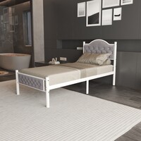 metalen bedframe Milan White/Grey 90x200 cm - 1 persoons