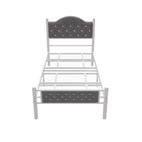 AirSleeperz®  metalen bedframe Teun White/Grey 90x200 cm - 1 persoons