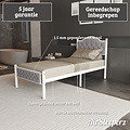 AirSleeperz®  metalen bedframe Teun White/Grey 140x200 cm - 2 persoons