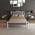AirSleeperz®  metalen bedframe Teun White/Grey 140x200 cm - 2 persoons