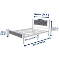 AirSleeperz®  metalen bedframe Teun White/Grey 140x200 cm - 2 persoons