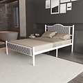 AirSleeperz®  metalen bedframe Teun White/Grey 140x200 cm - 2 persoons