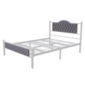 AirSleeperz®  metalen bedframe Teun White/Grey 140x200 cm - 2 persoons