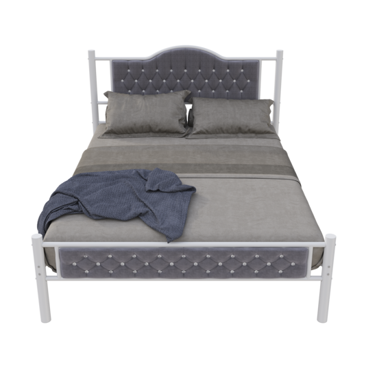 AirSleeperz®  metalen bedframe Teun White/Grey 140x200 cm - 2 persoons