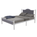 AirSleeperz®  metalen bedframe Teun White/Grey 140x200 cm - 2 persoons