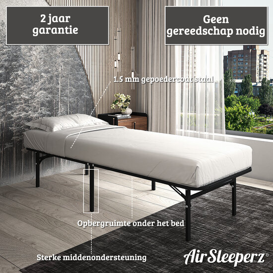 AirSleeperz®  opvouwbaar bed Joost Premium Black 140x200 cm - 2 persoons