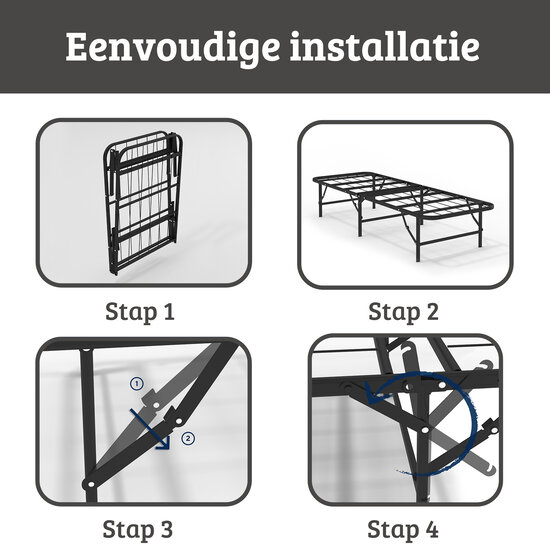 AirSleeperz®  opvouwbaar bed Joost Basic Black 90x200 cm - 1 persoons