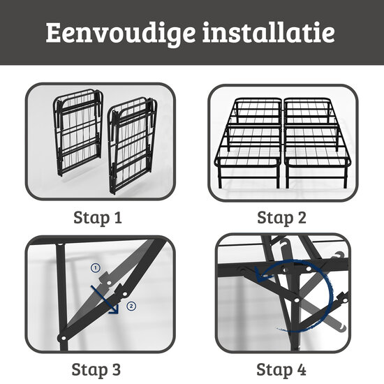 AirSleeperz®  opvouwbaar bed Joost Basic Black 140x200 cm - 2 persoons