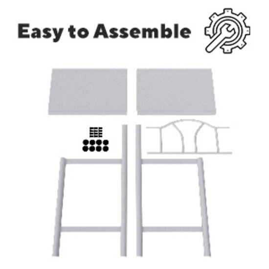 AirSleeperz®  nachtkastje metaal Bella White 50x38x74 cm