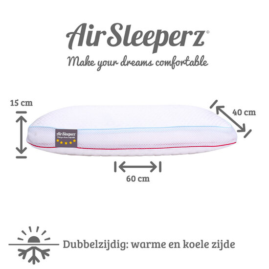 AirSleeperz®  traagschuim kussen Premium Cool/Warm 60x40 cm