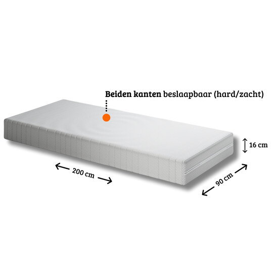 AirSleeperz®  traagschuim matras 90x200 cm - 1 persoons