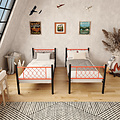 AirSleeperz®  metalen stapelbed Levi Black/Orange 90x200x175 cm