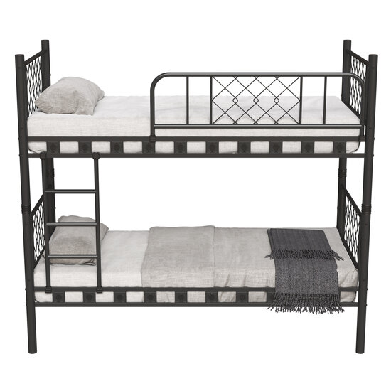 AirSleeperz®  metalen stapelbed Levi Black 90x200x175 cm