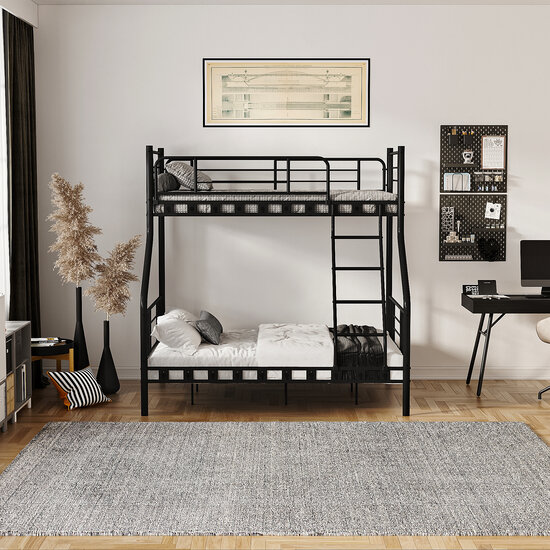 AirSleeperz®  metalen stapelbed Bram Black 140x200x198 cm