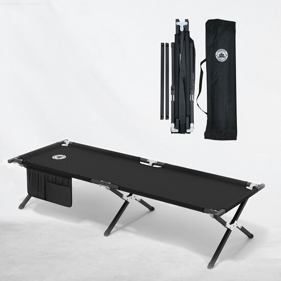 AirSleeperz®  opvouwbaar campingbed heavy duty Black 62x190 cm - 1 persoons