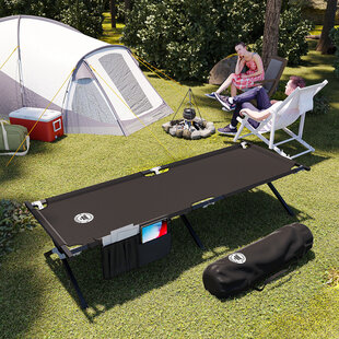 opvouwbaar campingbed heavy duty Black 62x190 cm - 1 persoons