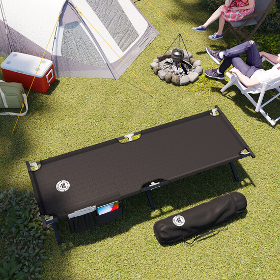 AirSleeperz®  opvouwbaar campingbed heavy duty Black 62x190 cm - 1 persoons