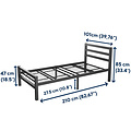 AirSleeperz®  metalen bedframe Job Black 90x200 cm - 1 persoons