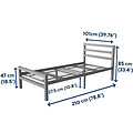 AirSleeperz®  metalen bedframe Job Grey 90x200 cm - 1 persoons