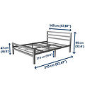 AirSleeperz®  metalen bedframe Job Grey 140x200 cm - 2 persoons