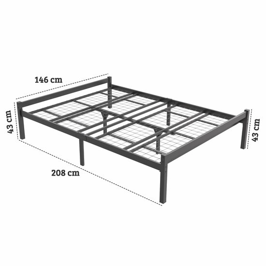 AirSleeperz®  metalen bedframe Luuk Black 140x200 cm - 2 persoons